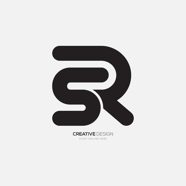 S R creative line shape flat modern unique monogram logo