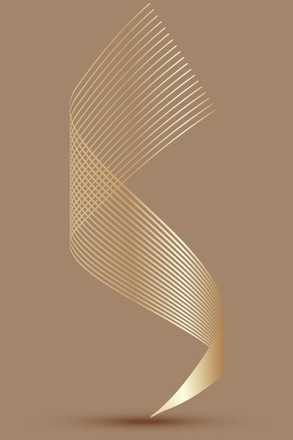 S shape golden curved beautiful smooth textured lines texture background