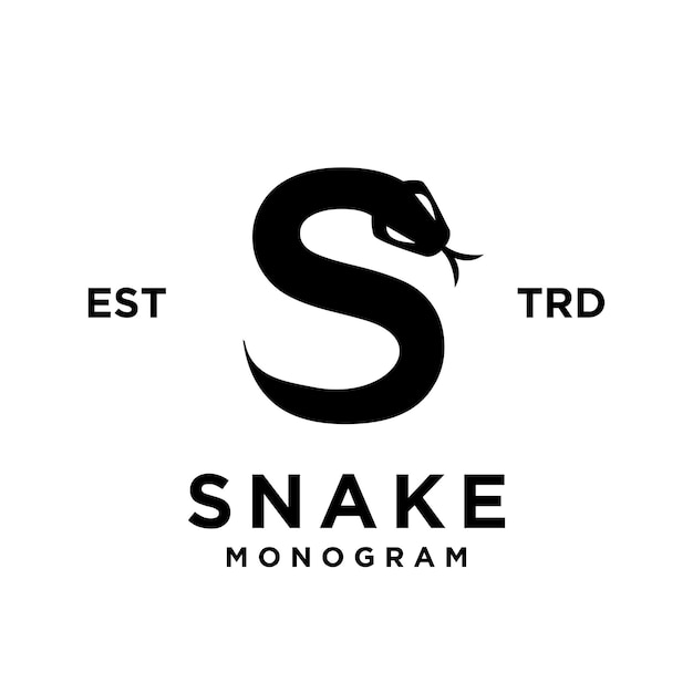 S Snake initial letter logo icon design