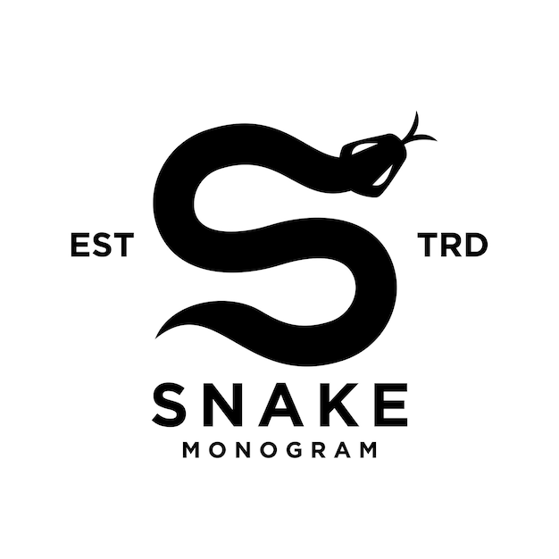 S Snake initial letter logo icon design