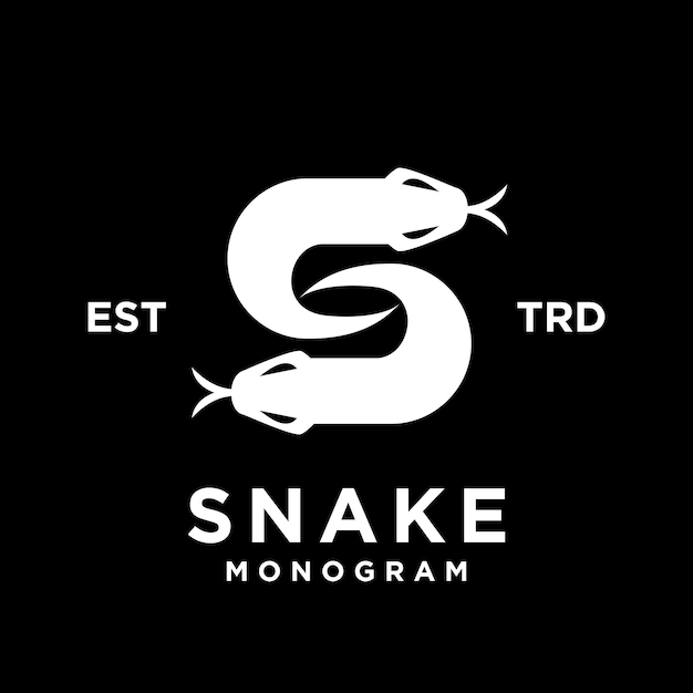 S Snake initial letter logo icon design