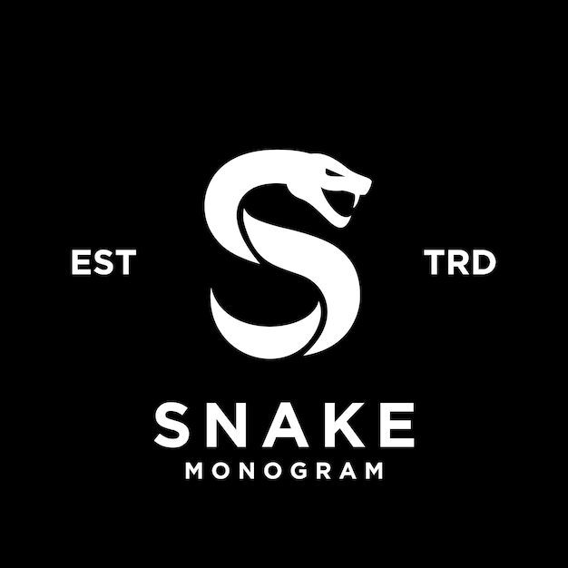 S Snake initial letter logo icon design