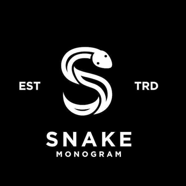 S Snake initial letter logo icon design