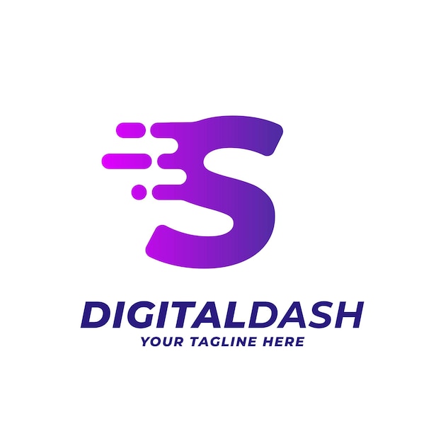 S Speed Blur en Dash Cutting Edge digitale eerste alfabet letter Logo vector pictogram illustratie