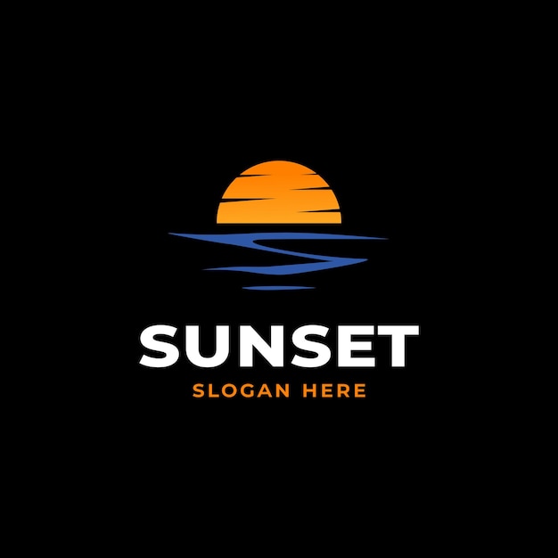 S日没または日の出のロゴデザイン