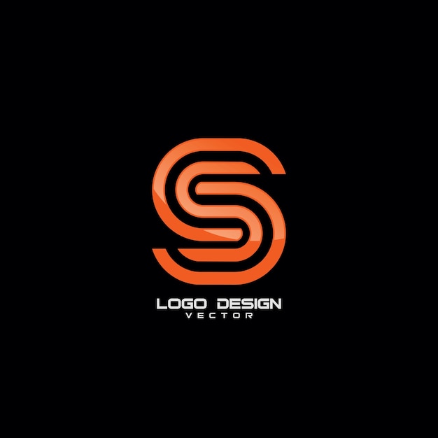 S symbol line art logo template vector