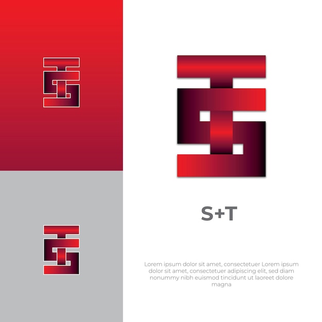 S, T brief Logo ontwerp