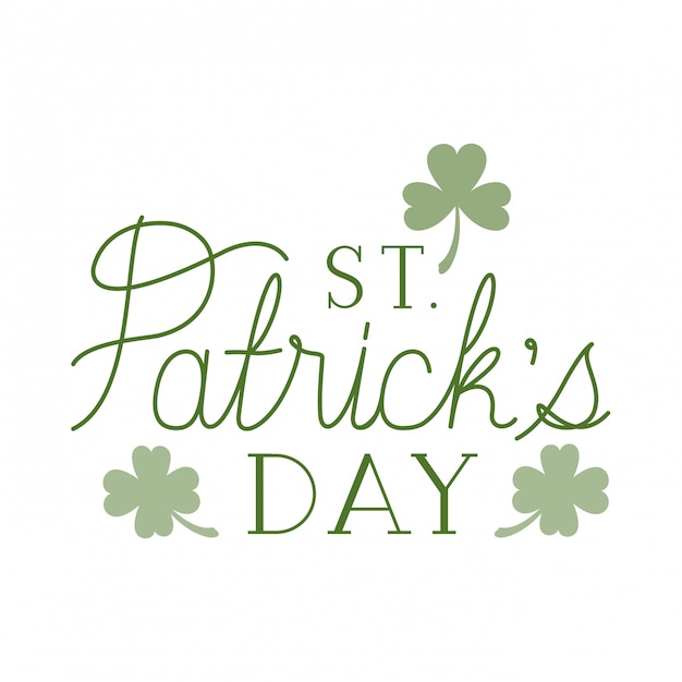 S.t. patrick`s day label isolated icon