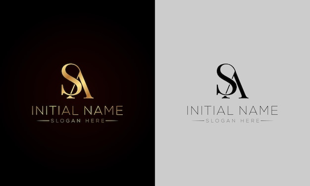 SA initial handwriting signature logo design