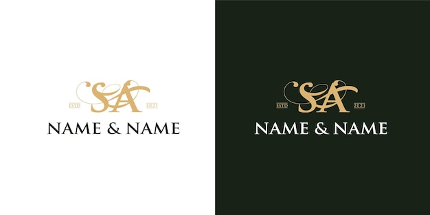 Vector sa-logo luxe ontwerp