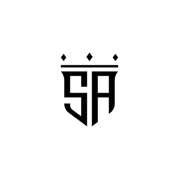 Vector sa monogram logo ontwerp letter tekst naam symbool monochrome logotype alfabet karakter eenvoudig logo