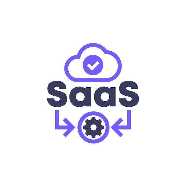 Значок Saas Программное обеспечение как вектор обслуживания