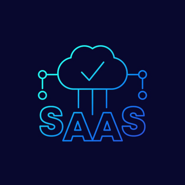 Saas-lijnpictogram, Software als een servicevector