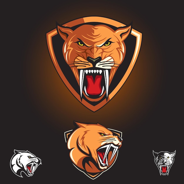 Saber tooth cat smilodon logo