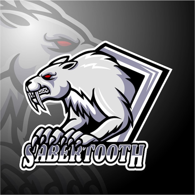 Sabertooth esportロゴマスコットデザイン