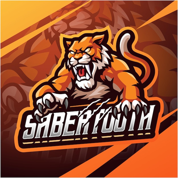 Дизайн логотипа талисмана киберспорта Sabertooth