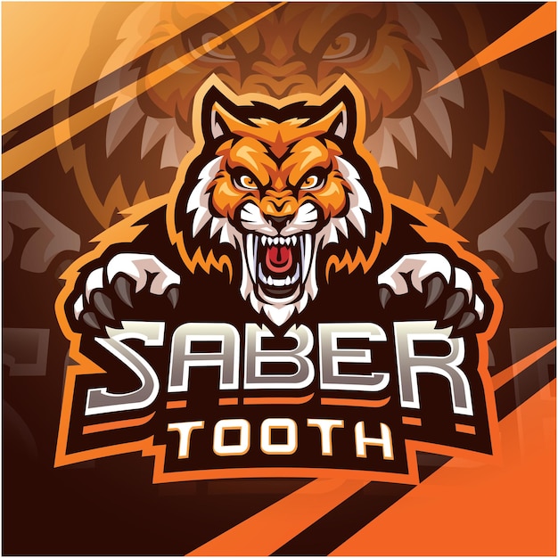 Sabertooth esport mascot logo design