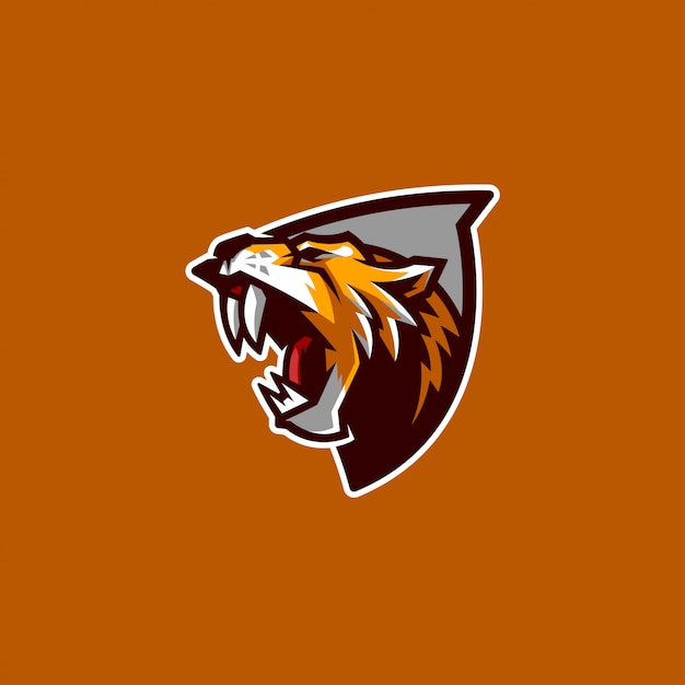 Logo mascotte ed esporta sabertooth