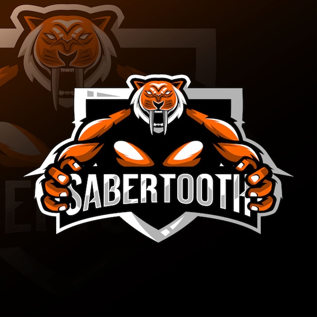 Sabertooth mascotte logo esport