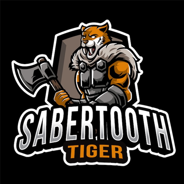 Sabertooth tiger esport logo sjabloon