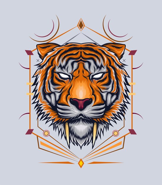 Vector sabertooth tiger esport logo template