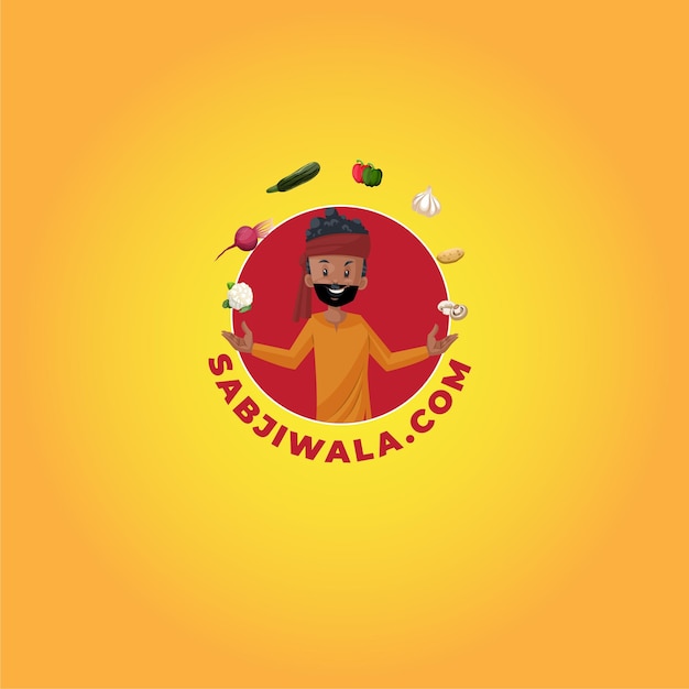 Sabjiwala vector mascot logo template