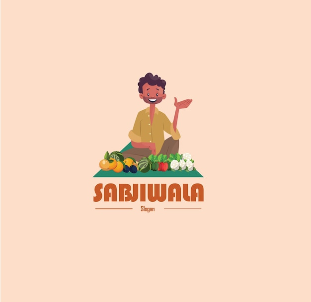 Sabjiwala vector mascotte logo sjabloon