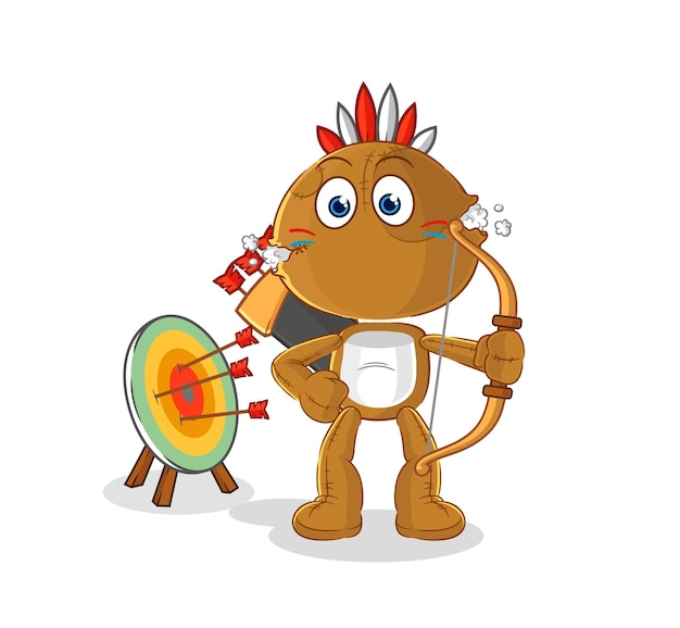 Sack doll native american tribe cartoon mascot vector