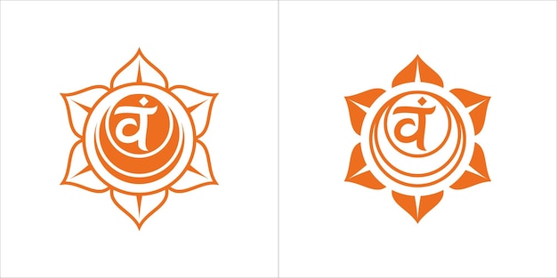 Vector sacral chakra 7 seven chakras