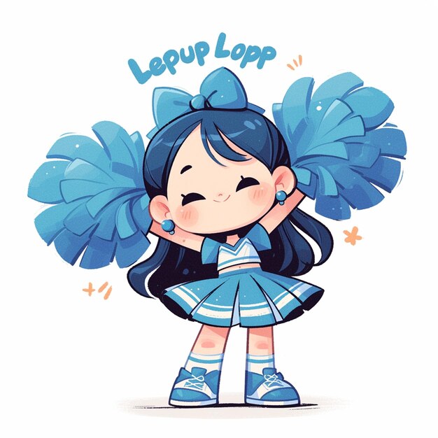 A sacramento girl does cheerleading in cartoon style