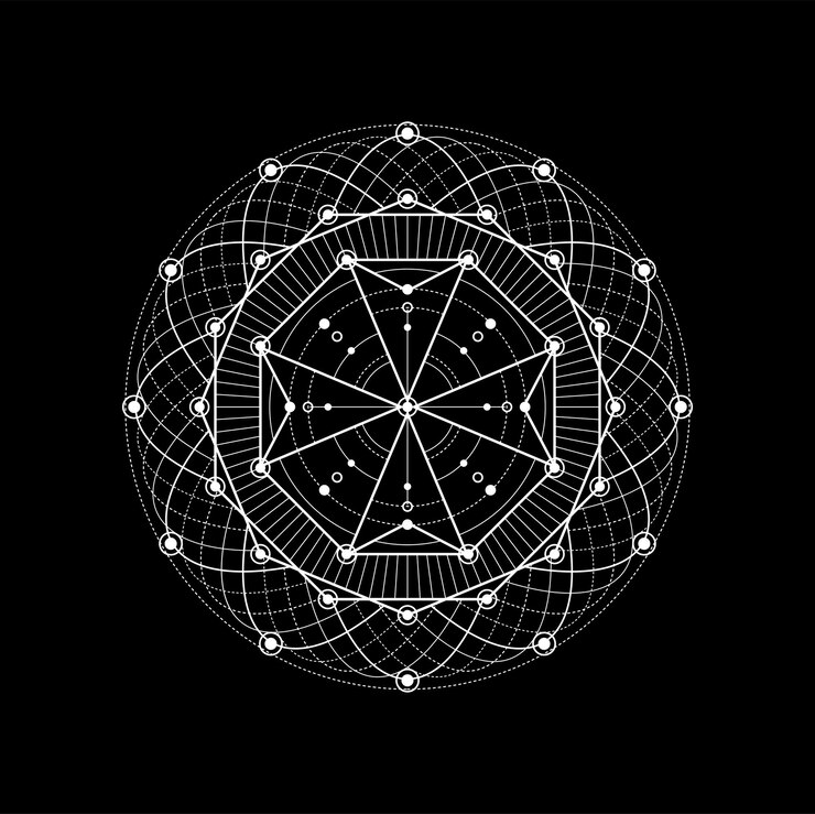 Vector sacred geometry esoteric tattoo spiritual symbol