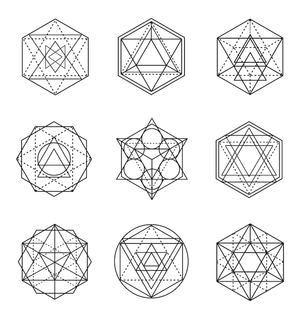 Vettore set di geometria sacra