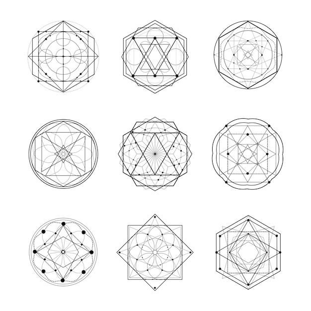 ベクトル 神聖な幾何学形状のベクトル図