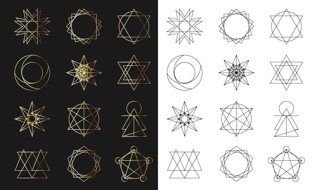 Sacred geometry shapes icons