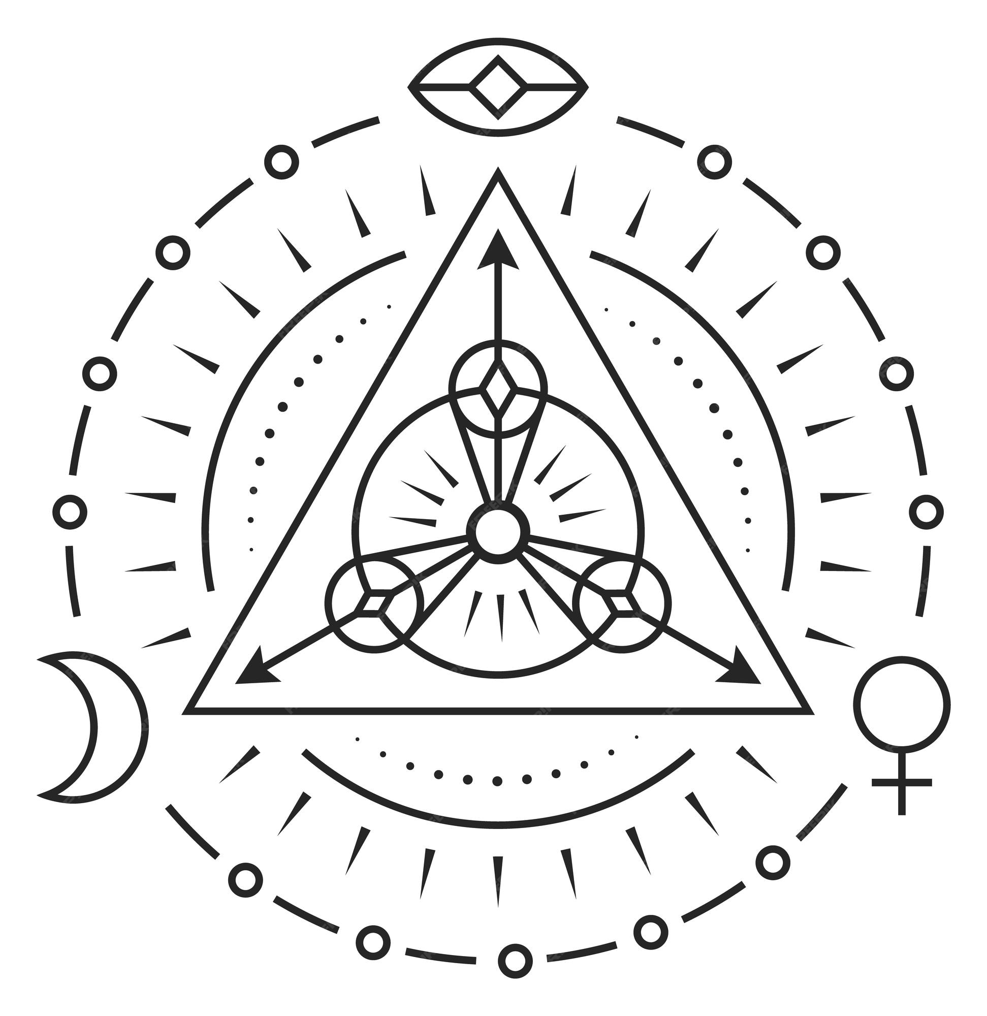 blik barbering mave Premium Vector | Sacred geometry symbol dark magic ritual element