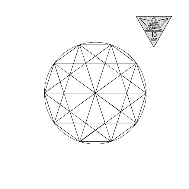 Vettore geometria sacra illustrazione vettoriale isolata on white geometria sacra linee nere su sfondo bianco