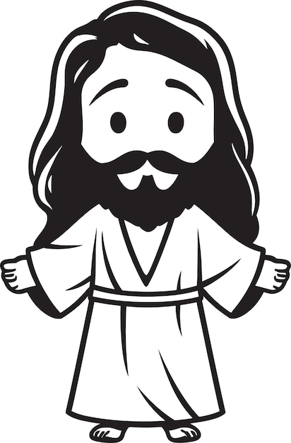 Vector sacred light black vector jesus icon divine comfort cute jesus black logo