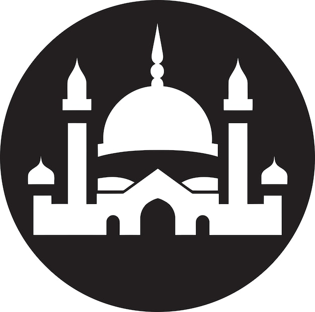 Sacred Silhouette Mosque Icon Emblem Reverent Rise Mosque Emblematic Design