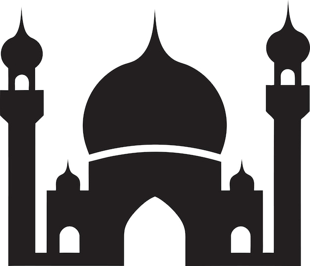 Sacred Skylines Emblematic Mosque Logo Tranquil Temples Mosque Icon Vector