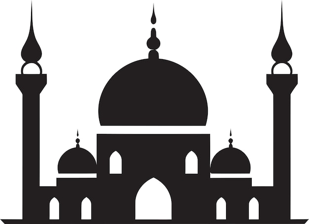 神聖な構造 モスクのロゴ ベクトルアイコン イスラム的なエレガンス モスクのエンブレムデザイン