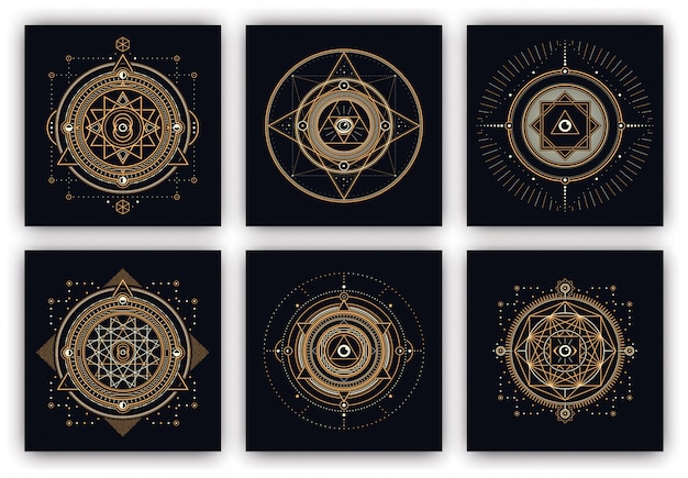 sacred symbols design set