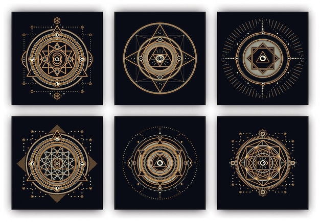 Sacred symbols design set