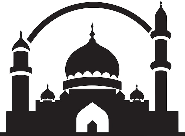 Sacred Symmetry Emblematic Mosque Icon Spiritual Refuge Mosque Vector Icon