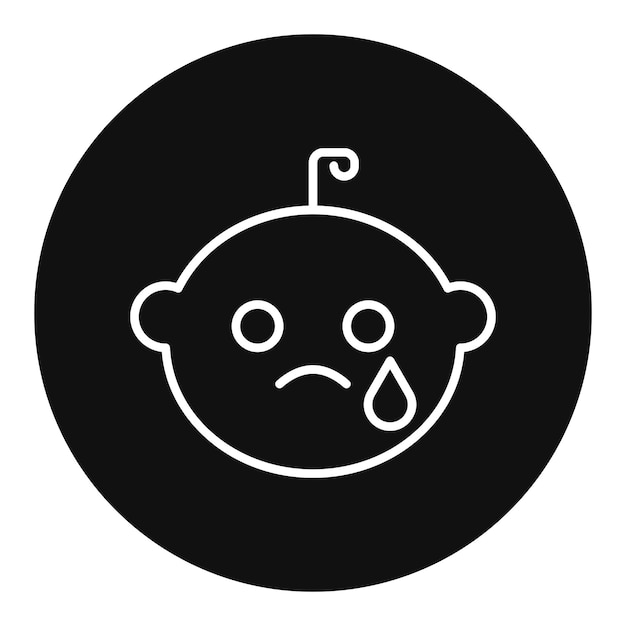 Sad Baby Vector Illustration