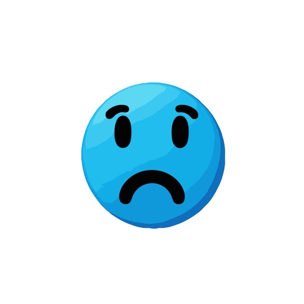 Premium Vector  Sad blue emoji