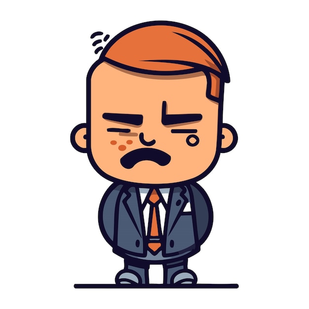 Sad businessman cartoon vector illustratie van een zakenman personage