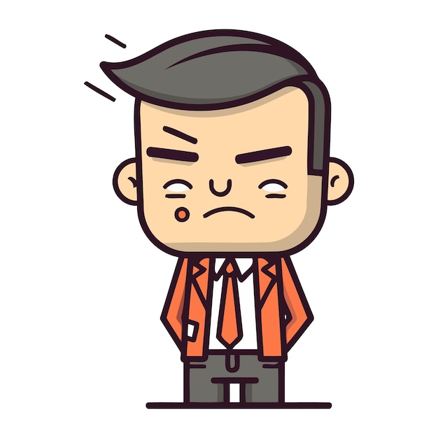 Sad businessman Vector Cartoon Character Illustration Simple Color Design