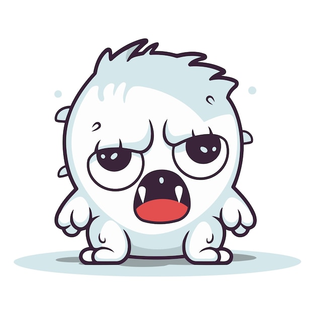 Vector sad crying white cartoon mascot character vector illustration