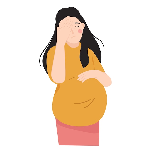 Sad, depression pregnant woman, difficulty during pregnancy  concept .