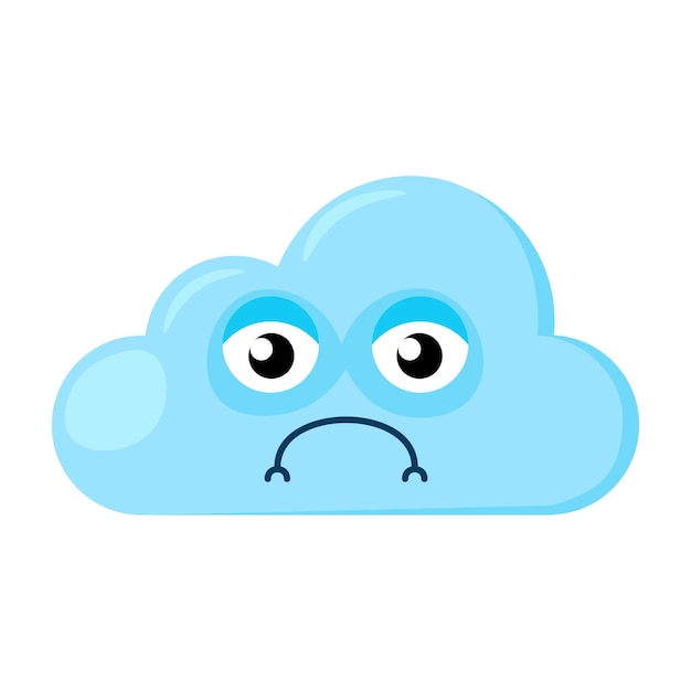 Sad Emoji Cloud With Upset Look